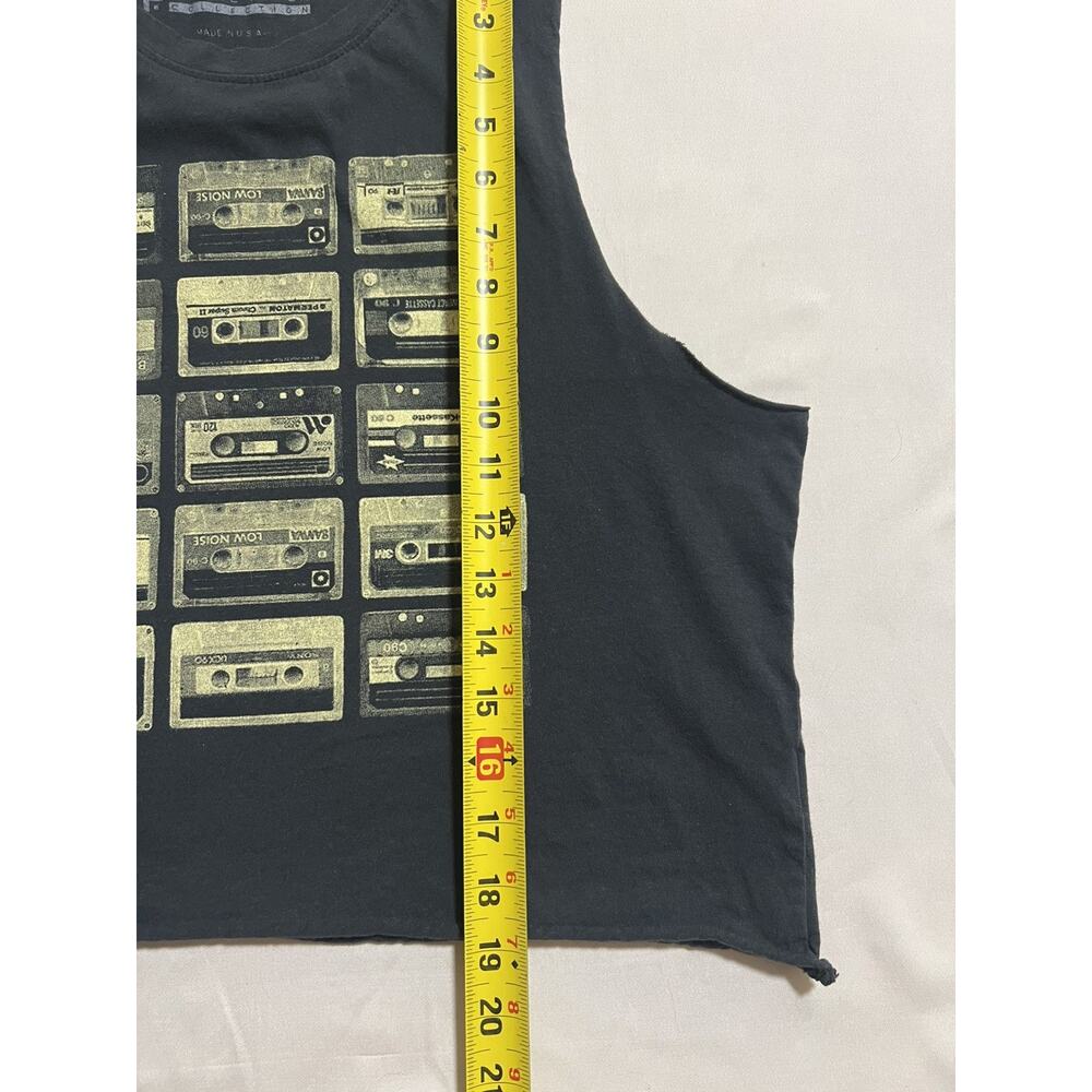 Vintage Prince Peter Collection Women Cassette Tapes Muscle Cropped Tank Size L - Picture 6 of 8